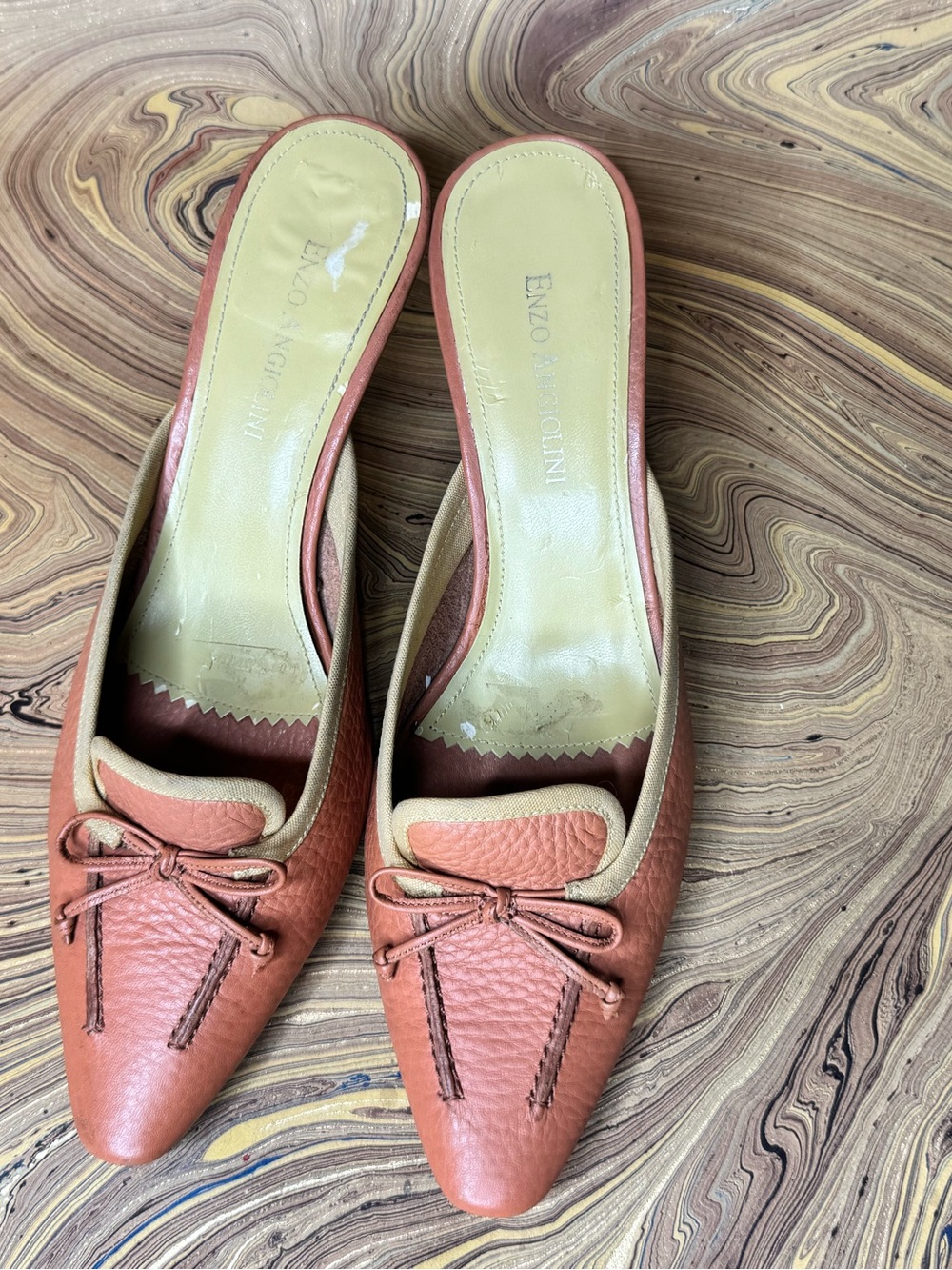 Enzo Angiolini Kitten Heel Loafer Mules - 7 1/2
